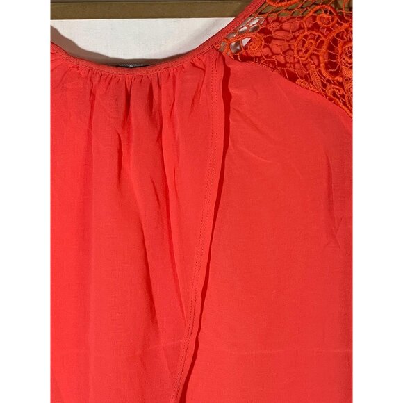 American rag short sleeve shirt sheer pink lace open back floral small READ - Picture 6 of 14